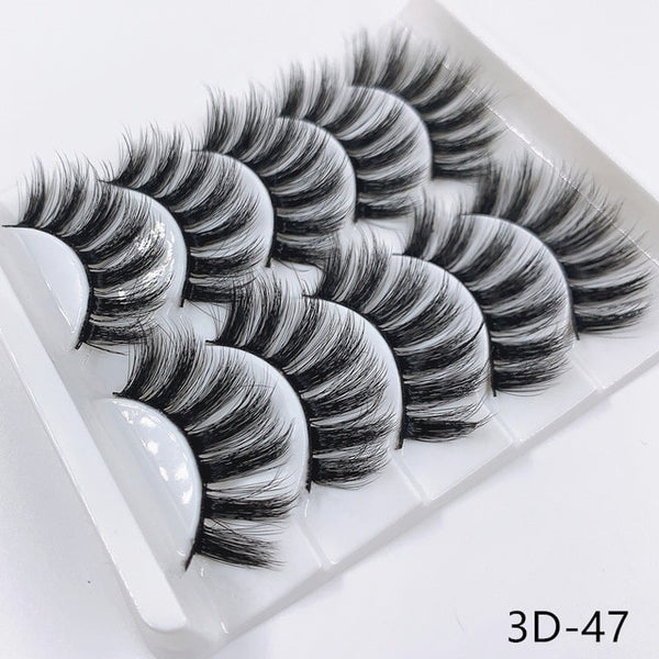 Mink eyelashes 5 pairs of handmade 3d mink lashes