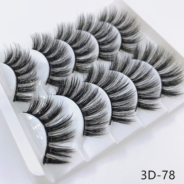 Mink eyelashes 5 pairs of handmade 3d mink lashes